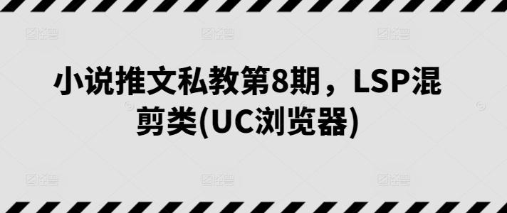 小说推文私教第8期，LSP混剪类(UC浏览器)-苏舒创业网