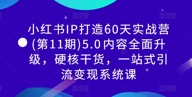 小红书IP打造60天实战营(第11期)5.0​内容全面升级，硬核干货，一站式引流变现系统课-苏舒创业网