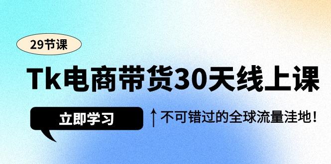 (9463期)Tk电商带货30天线上课，不可错过的全球流量洼地(29节课)-苏舒创业网