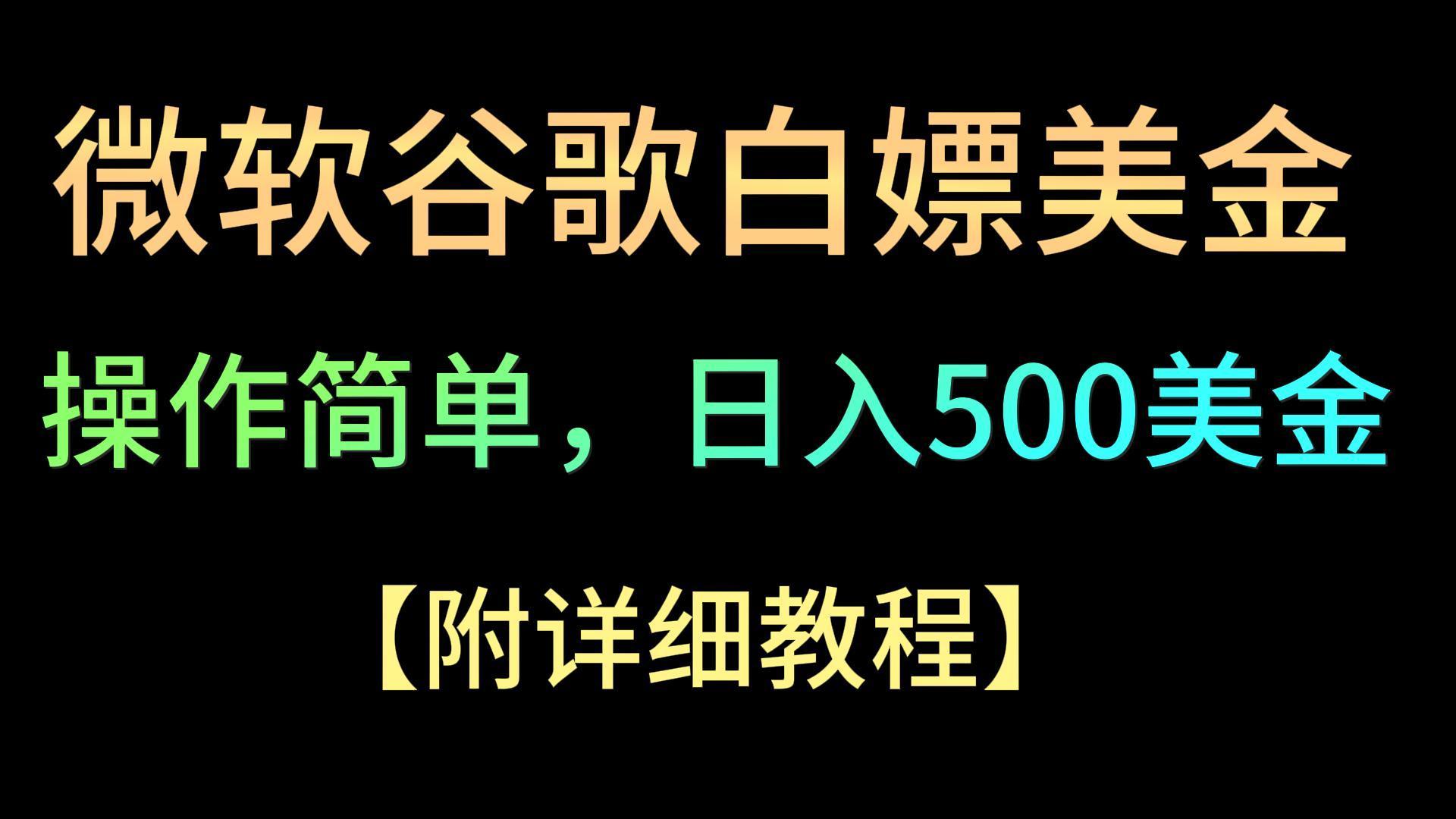 微软谷歌项目3.0,轻松日赚500+美金,操作简单,小白也可轻松入手!-苏舒创业网