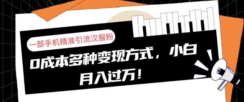 一部手机精准引流汉服粉，0成本多种变现方式，小白月入过万！-苏舒创业网