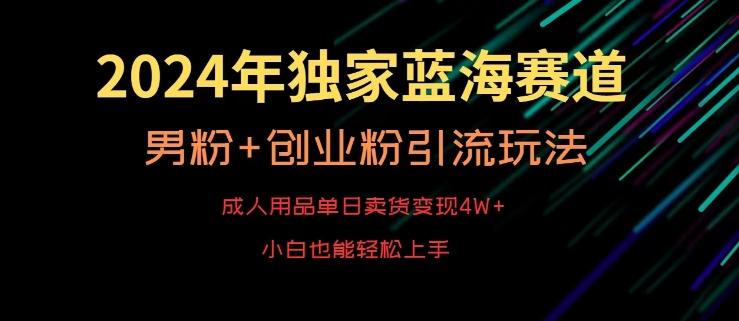 2024年独家蓝海赛道，成人用品单日卖货变现4W+，男粉+创业粉引流玩法，不愁搞不到流量【揭秘】-苏舒创业网