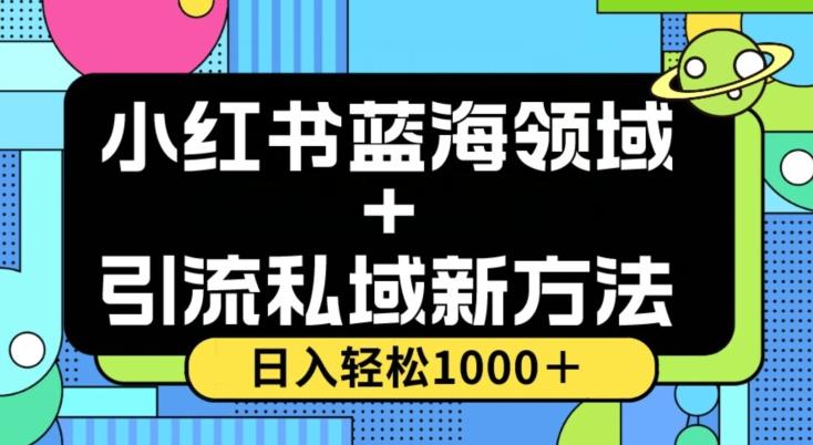 小红书蓝海虚拟＋引流私域新方法，100%不限流，日入轻松1000＋，小白无脑操作【揭秘】-苏舒创业网