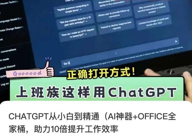 CHATGPT从小白到精通，AI神器+OFFICE全家桶，助力10倍提升工作效率-苏舒创业网