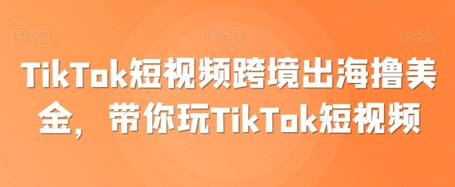 TikTok短视频跨境出海撸美金，带你玩TikTok短视频-苏舒创业网