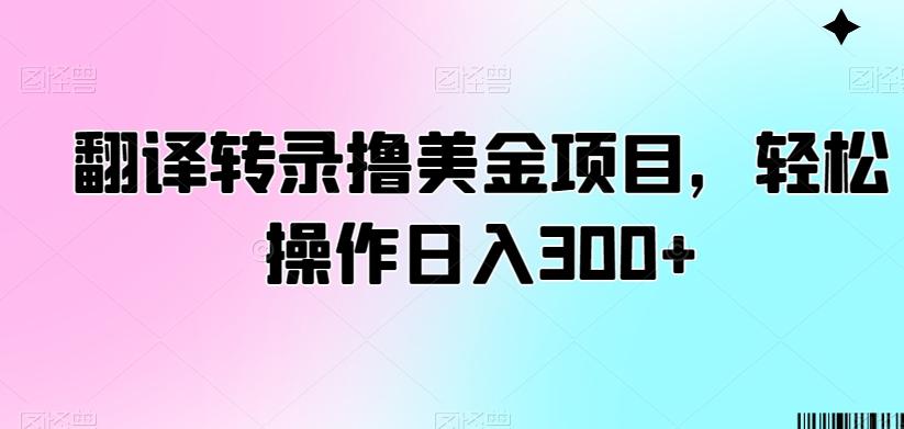 翻译转录撸美金项目，轻松操作日入300+【揭秘】-苏舒创业网
