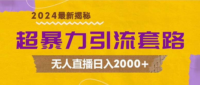 超暴力引流套路，无人直播日入2000+-苏舒创业网