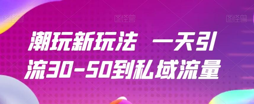 潮玩新玩法一天引流30-50到私域流量-苏舒创业网